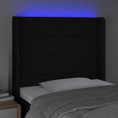 vidaXL LED-voodipeats, must, 103x16x118/128 cm, kangas