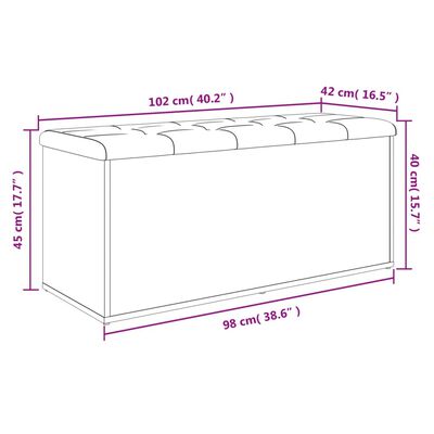 vidaXL hoiupink, hall Sonoma tamm, 102 x 42 x 45 cm, tehispuit