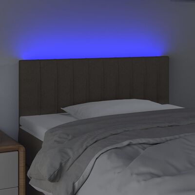 vidaXL LED-voodipeats, pruunikashall, 80x5x78/88 cm, kangas