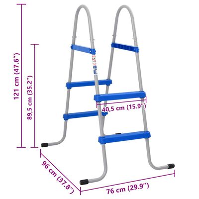 vidaXL basseiniredel maapealsele basseinile 84 cm, teras ja plast