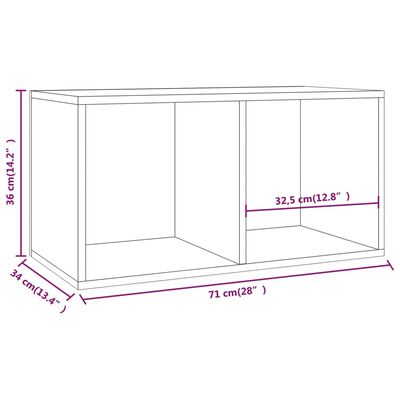 vidaXL vinüülplaadikapp kõrgläikega valge 71x34x36 cm tehispuit