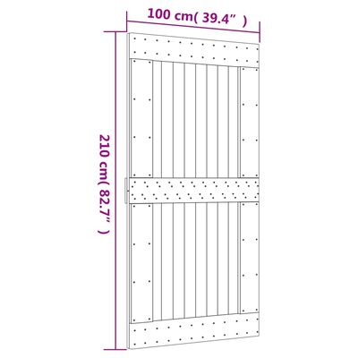 vidaXL liuguks tarvikutega, 100 x 210 cm, männipuit