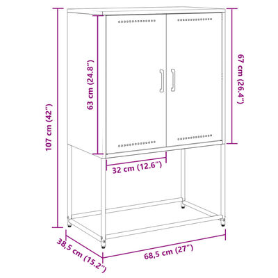 vidaXL telerikapp, oliiviroheline, 68,5x39x60,5 cm, teras