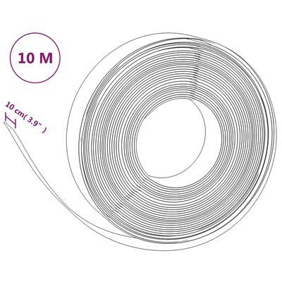 vidaXL aiapiirded 4 tk, must, 10 m, 10 cm, polüetüleen