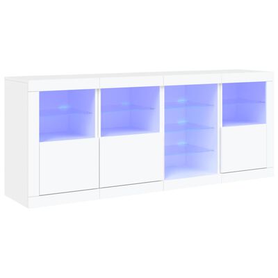 vidaXL puhvetkapp LED-tulega, valge, 164 x 37 x 67 cm