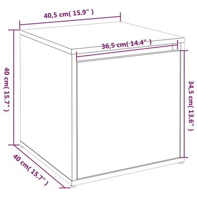 vidaXL sahtliga kapp, betoonhall, 40,5 x 40 x 40 cm, tehispuit