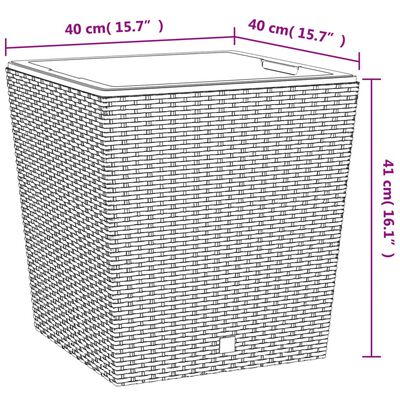 vidaXL taimekast eemaldatava sisuga, pruun, 37 / 64 l PP-rotang