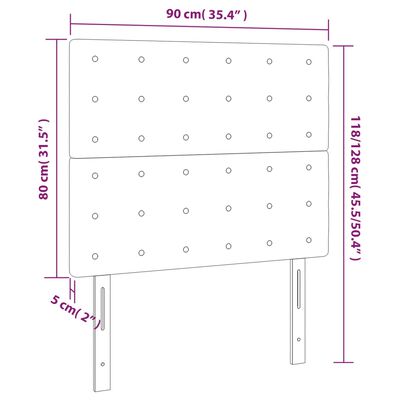 vidaXL LED-voodipeats, pruunikashall, 90x5x118/128 cm, kangas