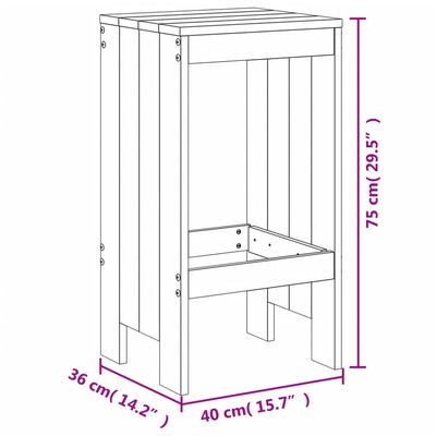 vidaXL pukid 2 tk, meepruun, 40x36x75 cm, toekas männipuit