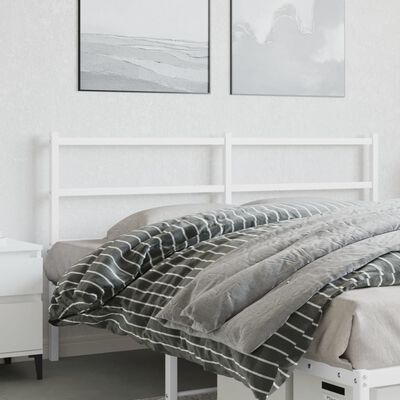 vidaXL metallist voodipeats, valge, 150 cm