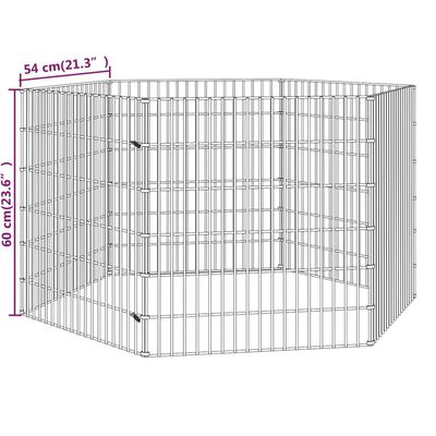 vidaXL loomade aedik 6 paneeli 54x60 cm tsingitud raud