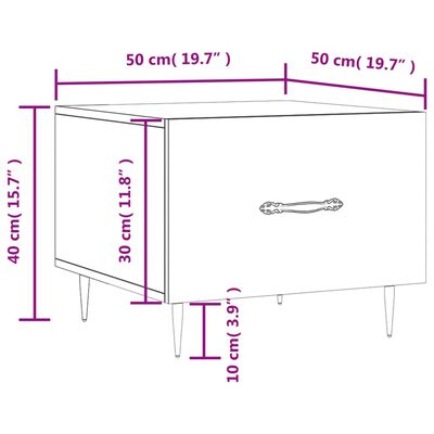 vidaXL kohvilaud, 2 tk, suitsutatud tamm, 50 x 50 x 40 cm, tehispuit