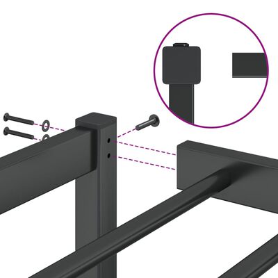 vidaXL metallist voodiraam, must, 100x190 cm