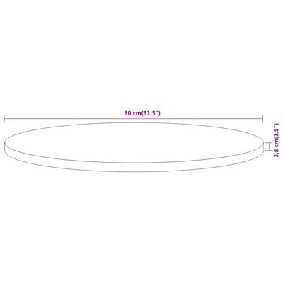 vidaXL lauaplaat, Ø80 x 3,8 cm, ümmargune, akaatsiapuit