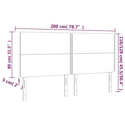 vidaXL voodipeatsid 4 tk, sinine, 100x5x78/88 cm, kangas