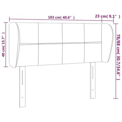 vidaXL voodipeats servadega, sinine, 103x23x78/88 cm, kangas