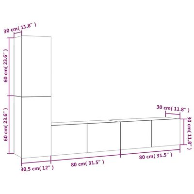 vidaXL 4-osaline telerikappide komplekt, must, tehispuit