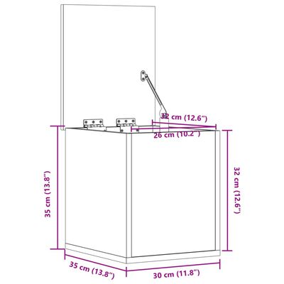 vidaXL hoiukast, hall Sonoma tamm, 30 x 35 x 35 cm, tehispuit