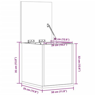 vidaXL hoiukast, must, 30 x 35 x 35 cm, tehispuit