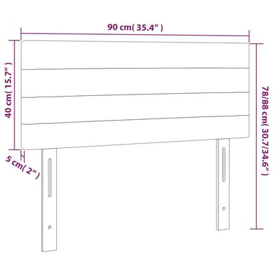 vidaXL LED-voodipeats, pruunikashall, 90x5x78/88 cm, kangas