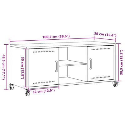 vidaXL telerikapp, sinepikollane, 100,5x39x43,5 cm külmvaltsitud teras