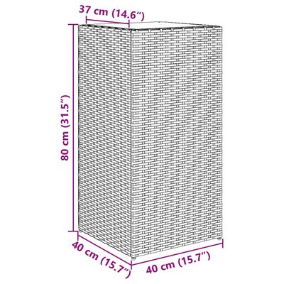 vidaXL aia taimekastid 2 tk, 40 x 40 x 80 cm, polürotang