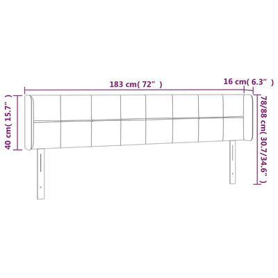 vidaXL LED-voodipeats, must, 183x16x78/88 cm, kangas