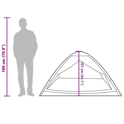 vidaXL matkatelk, kuppel 2 inimesele, roheline, veekindel