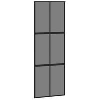 vidaXL lükanduks, must, 76x205 cm, karastatud klaas ja alumiinium