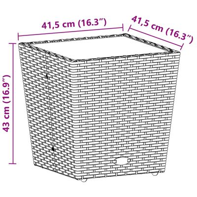 vidaXL 3-osaline bistrookomplekt patjadega, beež, polürotang ja klaas