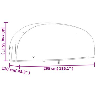 vidaXL mootorratta kate, must, 295x110x140 cm, 210D Oxford