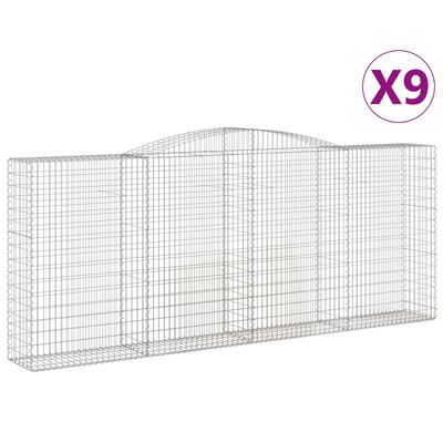 vidaXL kaarekujulised gabioonkorvid 9 tk, 400x50x160/180 cm, raud