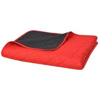 vidaXL kahepoolne tepitud voodikate punane ja must 170 x 210 cm