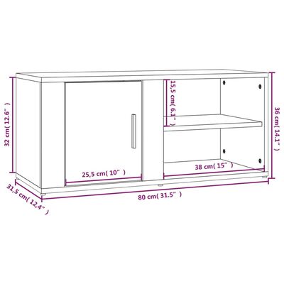 vidaXL telerikapid 2 tk, suitsutatud tamm, 80 x 31,5 x 36cm, tehispuit