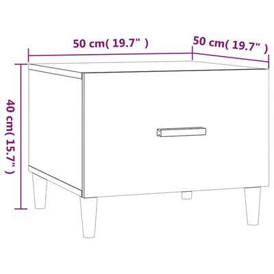 vidaXL kohvilaud, must, 50x50x40 cm, tehispuit