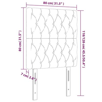 vidaXL voodipeatsid 2 tk, must, 80x7x78/88 cm, samet