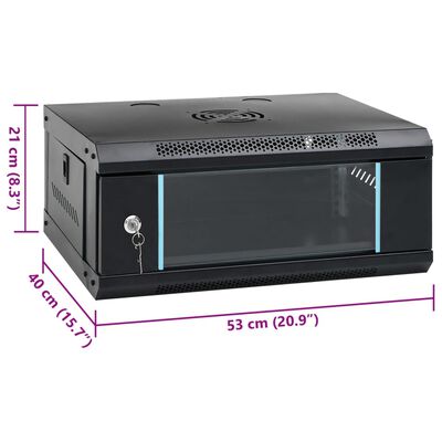 vidaXL 4U seinale paigaldatav serverikapp 19" IP20, 53 x 40 x 21 cm