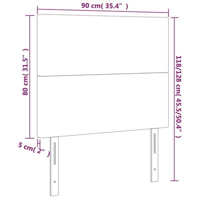 vidaXL voodipeatsid 2 tk, helehall, 90x5x78/88 cm, samet