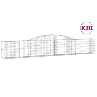 vidaXL kaarekujulised gabioonkorvid 20 tk, 400x30x60/80 cm, raud