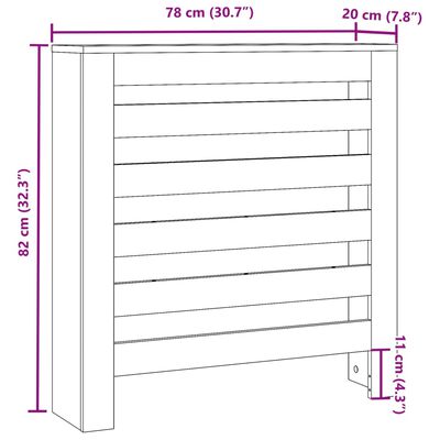 vidaXL radiaatori kate, valge, 78 x 20 x 82 cm, tehispuit