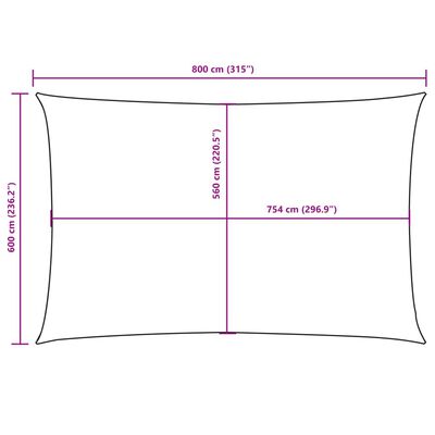 vidaXL oxford-kangast päikesepuri, ristkülik, 6 x 8 m, kreemjas