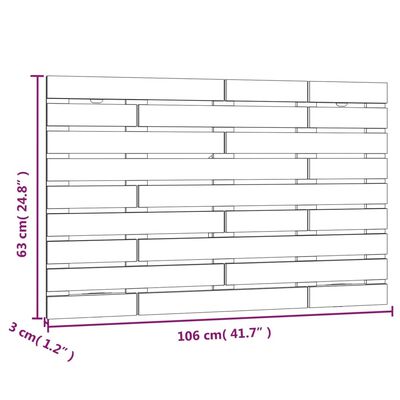 vidaXL seinale kinnitatav voodipeats, meepruun, 106x3x63 cm, männipuit