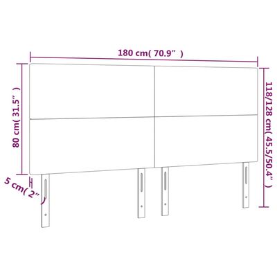 vidaXL voodipeatsid 4 tk, tumepruun, 90x5x78/88 cm, kangas