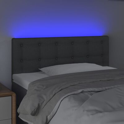 vidaXL LED-voodipeats, tumehall, 90x5x78/88 cm, kangas