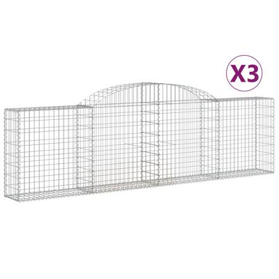 vidaXL kaarekujulised gabioonkorvid 3 tk, 300x30x80/100 cm, raud