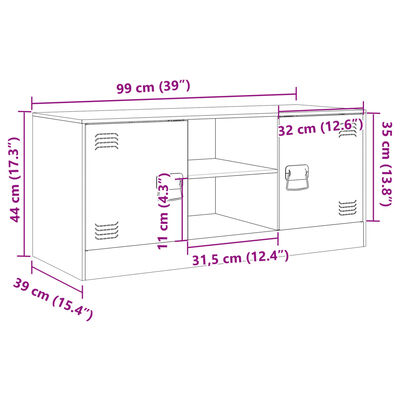 vidaXL telerikapp, antratsiit, 99x39x44 cm, teras