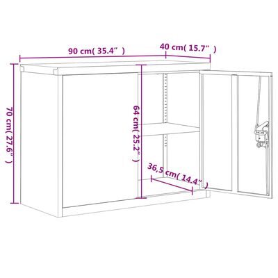 vidaXL dokumendikapp, must, 90 x 40 x 110 cm, teras