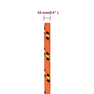 vidaXL paadiköis, oranž, 10 mm, 250 m, polüpropüleen