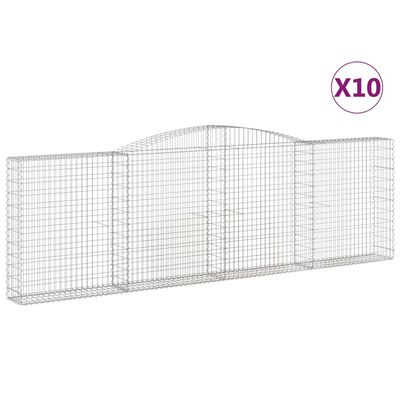 vidaXL kaarekujulised gabioonkorvid 10 tk, 400x30x120/140 cm, raud