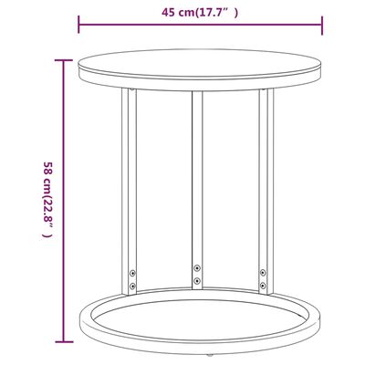 vidaXL lisalaud, kuldne ja must, 45 cm, karastatud klaas